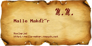 Malle Makár névjegykártya